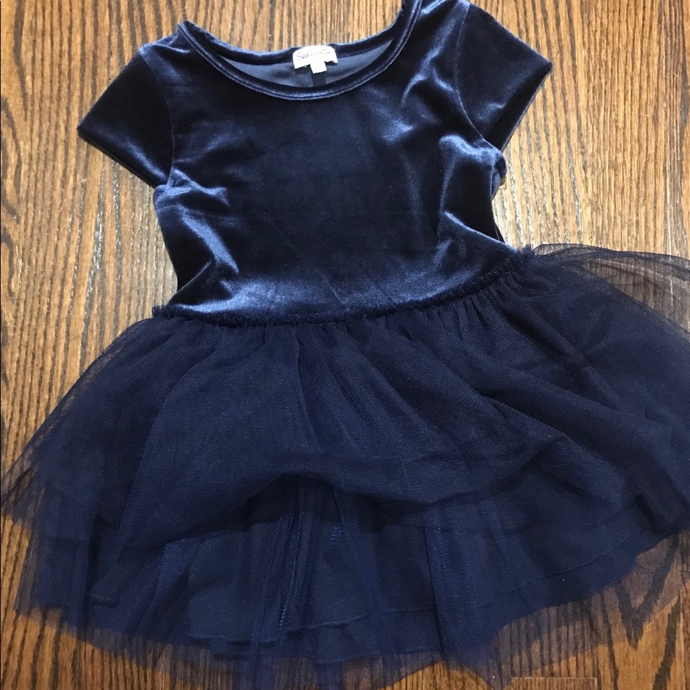 Splendid navy blue velvet with tulle shirt/dress